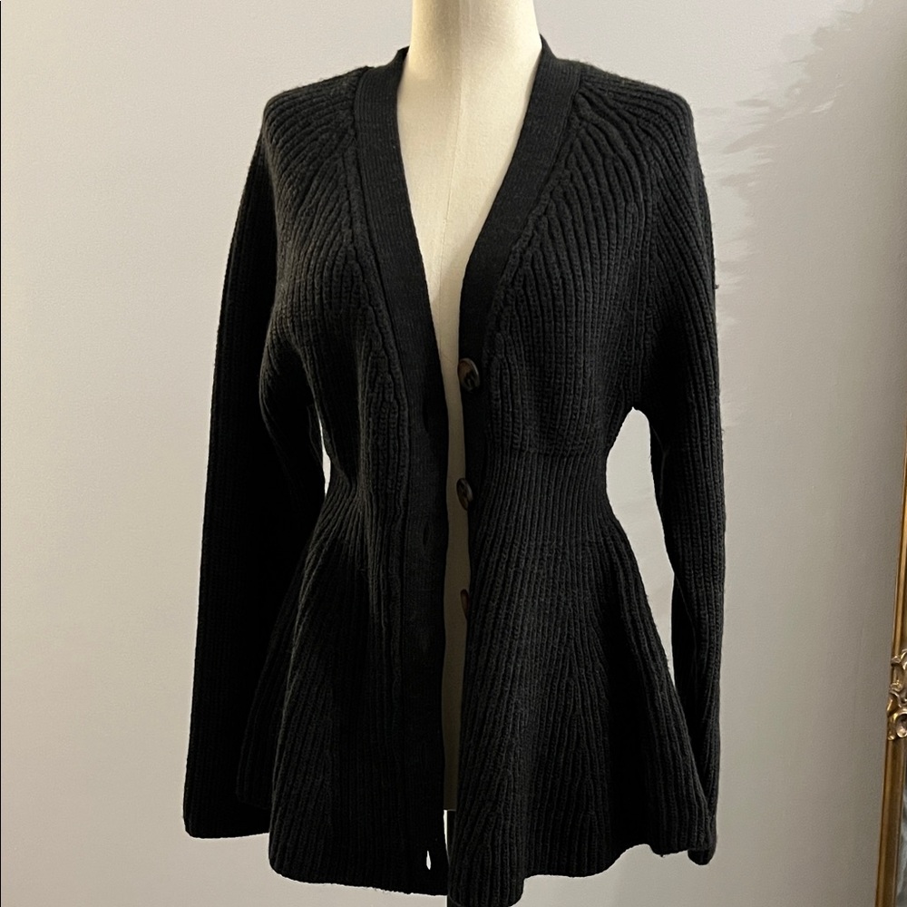 Zara Dark Gray Women's Peplum Cardigan
